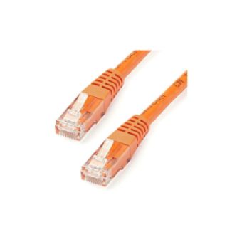 StarTech 15ft CAT6 Ethernet Cable - Orange CAT 6 Gigabit Wire 100W PoE 650MHz Molded Patch Cord - C6PATCH15OR