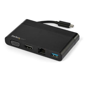 StarTech USB C Multiport Adapter with HDMI, VGA, Gb Ethernet and USB 3.0 - USB Type C Travel Dock - DKT30CHVCM