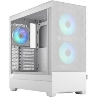 Fractal Design FD-C-POR1A-01 Pop Air RGB Mid-Tower Case (White Tempered Glass, Clear Tint)