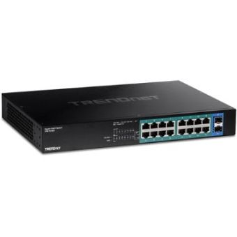 TRENDnet TPE-TG182 16-Port Gigabit PoE+ Compliant Unmanaged Network Switch with SFP