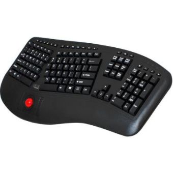 Adesso Tru-Form 3500 Wireless Ergonomic Keyboard with Trackball - WKB-3500UB