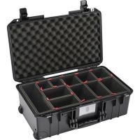 Pelican 015350-0052-110 1535Air Wheeled Carry-On Hard Case with TrekPak Divider Insert (Black, 27L)