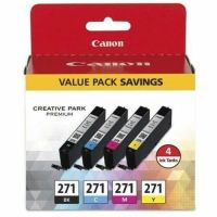 Canon 0390C005 271 Black/Cyan/Magenta/Yellow Ink Cartridge, 4/Pack
