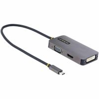 STARTECH 118-USBC-HDMI-VGADVI USB-C to HDMI DVI VGA Adapter 4K60Hz HDR Support  