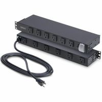StarTech 1215B8H-RACK-PDU-RA 12-Outlet 1U Rackmount PDU w Wide-Spaced Right-Angle Ports for 19" Racks and Cabinets