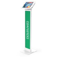 COMPULOCKS 140W102IPDSW iPad 10.2in Space Enclosure Brandable Floor Stand White  
