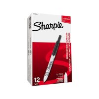 DYMO 1735790 Sharpie RT Ultra Fine Black 12 Pack Permanent Markers Quick-Dry Ink  