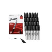 DYMO 1884739 Sharpie 36ct Fine Black Box Permanent Markers Quick-Drying Precision  