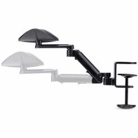 StarTech Adjustable Arm Rest for Office Desk, Ergonomic Arm/Elbow Support, Clamp-On/No Drill Installation, Black - 1AHC-DESK-ARM-REST