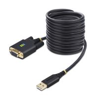 StarTech 1P10FFCN-USB-SERIAL 10ft (3m) USB to Null Modem Serial Adapter Cable, COM Retention, FTDI, RS232, Interchangeable Screws/Nuts