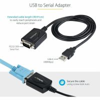 StarTech 3ft USB to Serial Cable USB to Serial Port Adapter RS232 DB9 Male to USB Prolific IC - 1P3FPC-USB-SERIAL