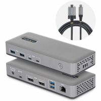 StarTech 201N-USBC-DOCK Dual-Monitor USB-C Docking Station, DisplayPort, 4K 60Hz, 100W Laptop Charging, 1GbE, Driverless