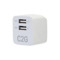 C2G 2-Port USB A Wall Charger - AC to Dual USB-A Adapter - 5V/2.1A - 22322