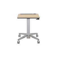 Ergotron - sit/standing desk - rectangular with contoured corners - gray, maple - 24-811-F13