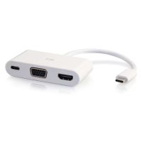 C2G 26885 USB-C Multipport Adapter HDMI VGA Right Angle  