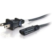 C2G 18 AWG 2-Slot Non-Polarized Power Cord (NEMA 1-15P to IEC320C7, 6', Black) - 27398