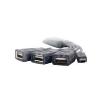 C2G 11in 4-Port USB Splitter - 3 USB A Ports and 1 USB Mini B Plug - USB 2.0 - 27402