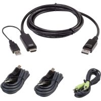 ATEN 2L7D02UHDPX4 6ft Dual Display HDMI to DP Secure KVM  