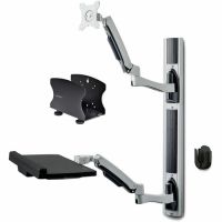 StarTech 2PASTSC-WALL-MOUNT Workstation w/Desktop PC Bracket, Articulating Single Monitor Mount/Keyboard Tray, TAA
