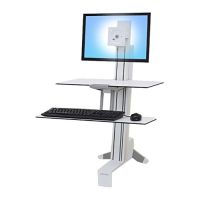 Ergotron 33-350-211 WorkFit-S Single LD With Work Surface and Stand White 33-350-211