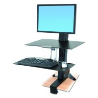 Ergotron 33-351-200 WorkFit-S Single HD With Worksurface Sit-Stand Workstation Black 