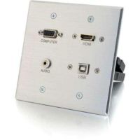 C2G Decora HDMI/USB Dongle F/F Wallplate - White. Double Gang HDMI/USB/3.5mm/VGA DongleWP. - 39703
