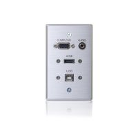 C2G 39707 Single Gang Wall Plate HDMI VGA 3.5mm USB Aluminum  