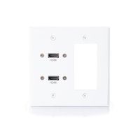 C2G 39708 Double HDMI Decora Wall Plate White  
