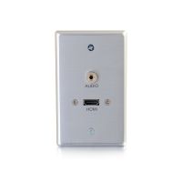 C2G 39871 Aluminum Single Gang HDMI 3.5mm Stereo Audio Wall Plate  