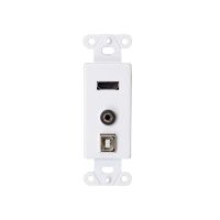 C2G 39873 Decorative HDMI USB 3.5mm White Wall Plate  