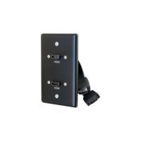 C2G SINGLE GANG WALL PLATE WITH DUAL HDMI PIGTAILS BLACK - 39879