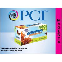 PCI 43865718-PCI Compatible Okidata 43865718 High Yield Magenta Toner Cartridge 6000 Pages  