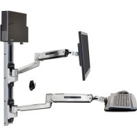 Ergotron 45-359-026 LX Wall Mount System with Small CPU Holder - system unit / monitor / keyboard mouning kit - sit-stand