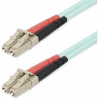 StarTech 450FBLCLC25 25m (82ft) LC to LC (UPC) Duplex OM4 Multimode Fiber Optic Patch Cable, 50/125, Aqua