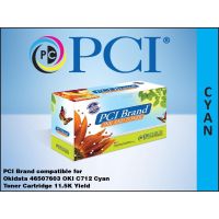 PCI 46507603-PCI Compatible Okidata 46507603 Cyan Toner Cartridge 11500 Page Yield  