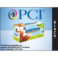 PCI 46507604-PCI Compatible Okidata 46507604 Black Toner Cartridge 11000 Page Yield  