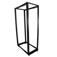 StarTech 4POSTRACK42 4-Post 42U Mobile Open Frame Server Rack, 19in Rolling Network Rack for Computer/AV/Data/IT Equipment