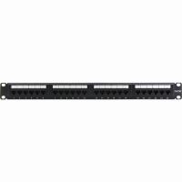 4XEM 4XRMC5EPP24 Steel 24 Port CAT5E Rackmount Patch Panel, Black