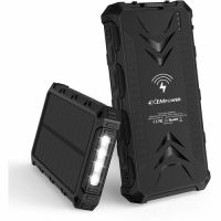 4XEM 4XSOLARPWRBK USB Wireless Charger for Most Smartphones, 20000mAh, Black