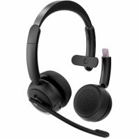 4XEM 4XWLHSM109 Bluetooth Office Headset - Wireless with Interchangeable Single/Dual Speaker & Noise Cancelling Mic