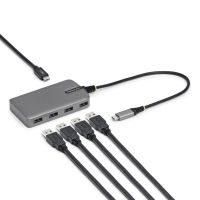 StarTech 5G4AC-USB-C-HUB 4-Port USB-C Hub, 5Gbps, Bus Powered, USB-C to 4x USB-A with USB-C Aux Power Input 1FT cable incl