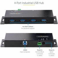 StarTech 4-Port Industrial USB 3.0 Hub Rugged USB Hub w/ ESD and Surge Protection Metal USB Hub - 5G4AINDNP-USB-A-HUB