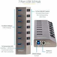 StarTech 7-Port Self-Powered USB-C Hub with Individual On/Off Switches, USB 3.0 5Gbps Expansion Hub w/Power Supply, Desktop/Laptop USB-C to USB-A Hub, USB Type C Hub w/BC 1.2 - 5G7AIBS-USB-HUB-NA