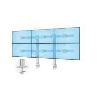 StarTech 6-MONITOR-ARM-A Six-Monitor Desk Mount With CrossBar Up To 32" Computer Screens White 