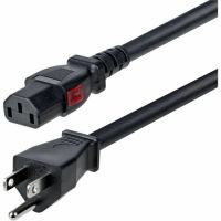 StarTech 6FT-LC15A-POWERCORD 6ft (2m) Heavy Duty Power Cord, NEMA 5-15P to Locking C13, 125V 15A, 14AWG, AC Power Cable, UL, TAA
