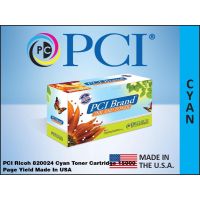PCI 820024-PCI Ricoh Savin Lanier 820024 Cyan Toner 15K Yield  