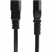 StarTech 1ft (30cm) Power Extension Cord, C14 to C13 PDU Power Cord, 10A 250V, 18AWG, Black Extension Cable, AC Power Cable for PDU/Power Supply, TAA Compliant, UL Listed - 8713-8100-POWER-CORD