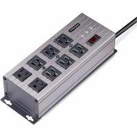 StarTech 8-Outlet Industrial Power Strip, EMI/RFI Isolation, Mountable PDU, Attached 12ft Cord, NEMA 5-15P/R, TAA - 8N515S12-POWER-STRIP