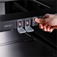 StarTech 8-Outlet Horizontal Rack Mount PDU, 1U Power Strip, On/Off Switches, 15A Breaker, 8ft Cord NEMA 5-15, TAA - 8NS8-RACK-MOUNT-PDU