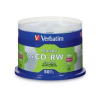 VERBATIM 95159 CD-RW 700MB 12x DataLifePlus Silver Inkjet 50 Pack  